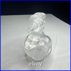 Vintage Lalique Crystal FLACON NUAGES Frosted Stopper Clear Perfume Bottle 3 5/8