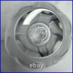 Vintage Lalique Crystal FLACON NUAGES Frosted Stopper Clear Perfume Bottle 3 5/8