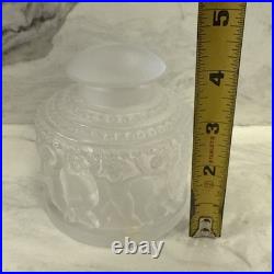 Vintage Lalique Crystal Les Enfants Frosted Perfume Bottle #609 Dancing Cherub