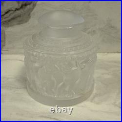 Vintage Lalique Crystal Les Enfants Frosted Perfume Bottle #609 Dancing Cherub