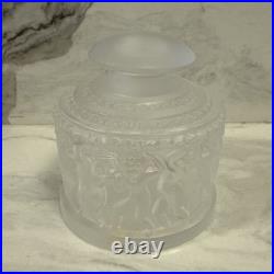 Vintage Lalique Crystal Les Enfants Frosted Perfume Bottle #609 Dancing Cherub