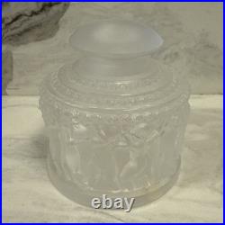 Vintage Lalique Crystal Les Enfants Frosted Perfume Bottle #609 Dancing Cherub