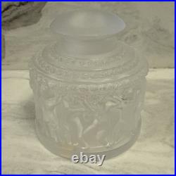Vintage Lalique Crystal Les Enfants Frosted Perfume Bottle #609 Dancing Cherub