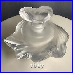 Vintage Lalique Crystal Samoa Perfume Bottle Partially Frosted Made France
