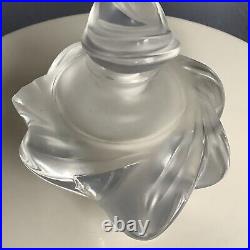 Vintage Lalique Crystal Samoa Perfume Bottle Partially Frosted Made France