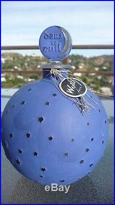 Vintage Lalique Dans La Nuit by Worth Cobalt Stars and Moon Perfume Bottle