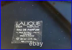 Vintage Lalique Encre Noire Limited Edition Crystal Flacon withLacquered Wood Box