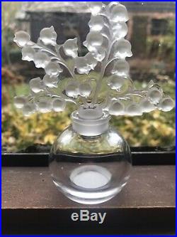Vintage Lalique France Crystal Perfume Bottle Clairefontaine Lily Of The Valley