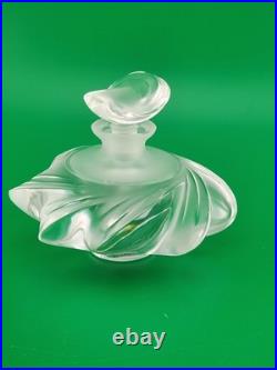Vintage Lalique France Crystal Perfume Bottle Samoa Swirl Shell Design
