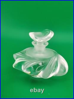 Vintage Lalique France Crystal Perfume Bottle Samoa Swirl Shell Design