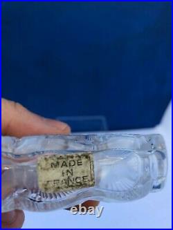 Vintage Lalique France'Deux Fleurs' Glass Scent Perfume Bottle Crystal Signed