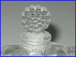 Vintage Lalique Glass Deux Fleurs Perfume Bottle withFloral Stopper 3 3/4 Ht