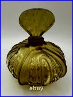 Vintage Lalique Mirabel Perfume Bottle France Olive Green Vintage Lalique Mirabel Perfume Bottle France Olive Green
