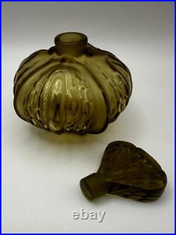 Vintage Lalique Mirabel Perfume Bottle France Olive Green Vintage Lalique Mirabel Perfume Bottle France Olive Green