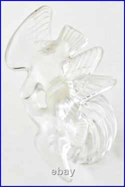 Vintage Lalique Nia Ricci Crystal Double Dove Perfume Bottle 1960s 4 Tall