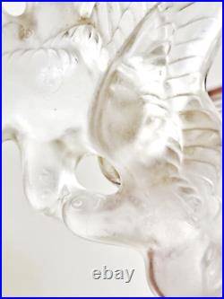 Vintage Lalique Nia Ricci Crystal Double Dove Perfume Bottle 1960s 4 Tall
