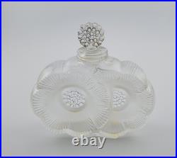 Vintage Lalique Perfume Bottle 2 Flowers Deux Fleurs Crystal