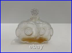 Vintage Lalique Perfume Bottle 2 Flowers Deux Fleurs Crystal Stamped France