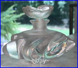 Vintage Lalique Samoa Crystal Clear Swirl Perfume Bottle Withstopper 3 T 4W