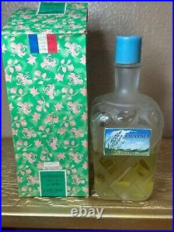 Vintage Lancome Lavandes 16 Oz Perfume Bottle With Original Box 1/2 Full Frosted