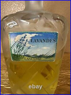 Vintage Lancome Lavandes 16 Oz Perfume Bottle With Original Box 1/2 Full Frosted