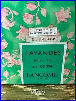 Vintage Lancome Lavandes 16 Oz Perfume Bottle With Original Box 1/2 Full Frosted