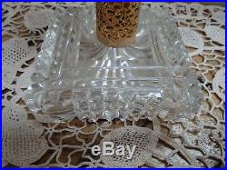 Vintage Large Beaded Clear Glass Or Crystal Irice Perfume Bottle