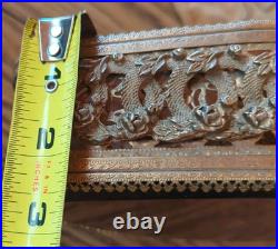 Vintage Large Beveled Glass Floral Gold Gilt Brass Ormolu Footed Perfume Bottle