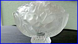 Vintage Large Bohemian Czech INGRID Frosted Glass NUDES PERFUME BOTTLE
