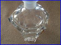 Vintage Large Czechoslovakian Crystal Faceted Perfume Bottle
