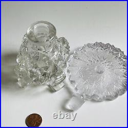 Vintage Large Rock Cut Crystal Perfume Bottle Stopper Glamour Vanity 7 French