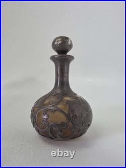Vintage Large Sterling / Silver Glass Perfume Bottle Vintage Large Sterling / Silver Glass Perfume Bottle