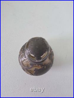 Vintage Large Sterling / Silver Glass Perfume Bottle