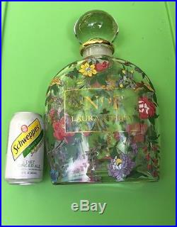 Vintage Laura Ashley Huge Rare Factice Display Flower Glass #1 Perfume Bottle