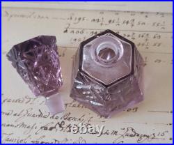 Vintage Lavender Cut Glass Perfume Bottle