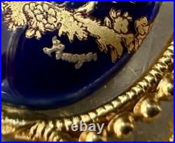 Vintage Limoges Cobalt Blue Filigree Perfume Bottle Gold Gilt Purse Vial France