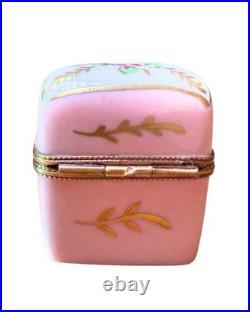 Vintage Limoges France Glass Perfume Bottles with Floral Porcelain Holder