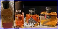 Vintage Lot of TABU 4 New bottles. 3-1/2 ounce and 1-2 ounce bottle