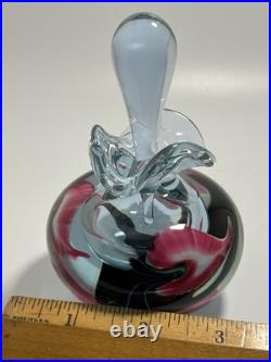 Vintage Lotton Studio Art Glass Perfume Bottle, Signed By J Heer Vintage Lotton Studio Art Glass Perfume Bottle, Signed By J Heer