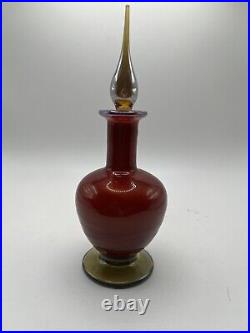 Vintage Lundberg Studios Art Glass Perfume Bottle