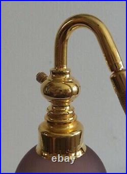 Vintage Marcel Franck Purple Frosted Glass Gold Plated Atomizer Perfume Bottle