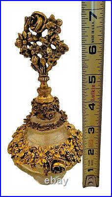 Vintage Matson Goldtone Ormulo Glass Perfume Bottle Decorative Bronze