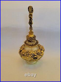 Vintage Matson Goldtone Ormulo Glass Perfume Bottle Decorative Bronze