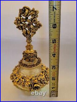 Vintage Matson Goldtone Ormulo Glass Perfume Bottle Decorative Bronze