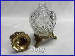Vintage Matson Ormoul Crystal Perfume Bottle with Floral Wreath Top