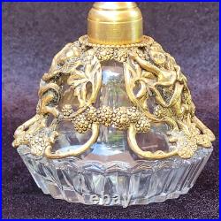 Vintage Matson Ormulo Gold Filigree Cherub Glass Perfume Bottle & Stopper 6