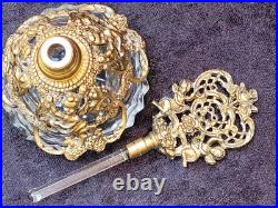 Vintage Matson Ormulo Gold Filigree Cherub Glass Perfume Bottle & Stopper 6