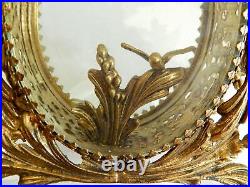 Vintage Matson Perfume Bottle Cherub Birds Ormolu Filagree Beveled Glass Gold