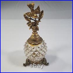 Vintage Matson Perfume Bottle K620 Bird Dogwood Footed Ormulu