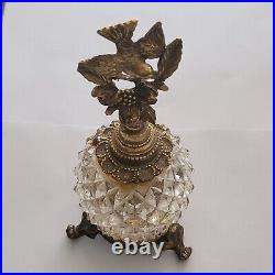 Vintage Matson Perfume Bottle K620 Bird Dogwood Footed Ormulu